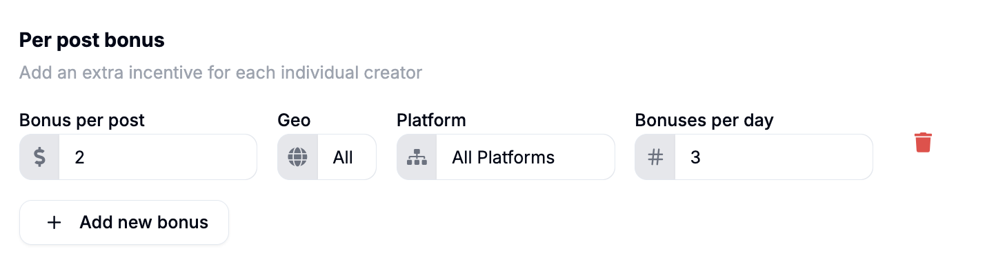 Per post bonus fields