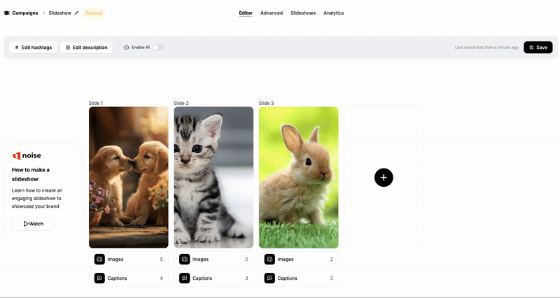 Adding an additional slide