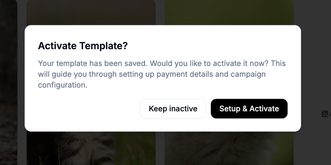 The Setup and Activate prompt