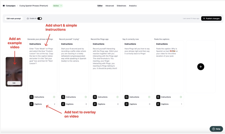 How a crying-format playbook is structured